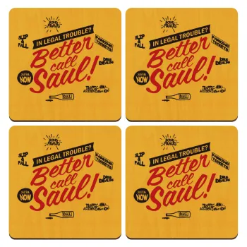 Better Call Saul, ΣΕΤ x4 Σουβέρ ξύλινα τετράγωνα plywood (9cm)