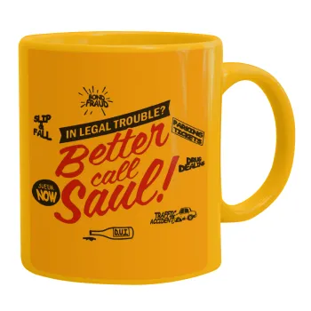 Better Call Saul, Ceramic coffee mug yellow, 330ml