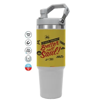 Better Call Saul, GREY color, 890ml (30oz) stainless Steel Tumbler with Handle