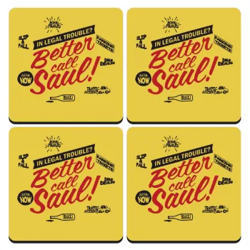 Better Call Saul, ΣΕΤ 4 Σουβέρ ξύλινα τετράγωνα (9cm)