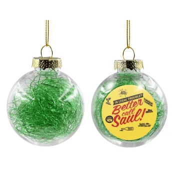 Better Call Saul, Transparent Christmas tree ball ornament with green filling 8cm
