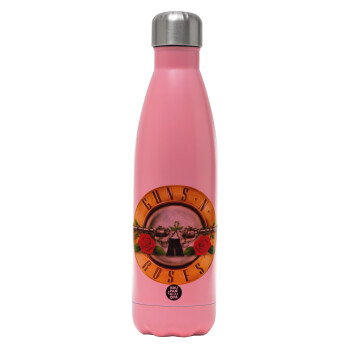 Guns N' Roses, Metal mug thermos Pink Mat (Stainless steel), double wall, 500ml