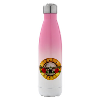 Guns N' Roses, Metal mug thermos Pink/White (Stainless steel), double wall, 500ml
