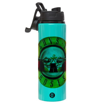 Guns N' Roses, Metallic water bottle with safety lid, 850ml aluminum