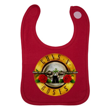 Guns N' Roses, Σαλιάρα με Σκρατς Κόκκινη 100% Organic Cotton (0-18 months)