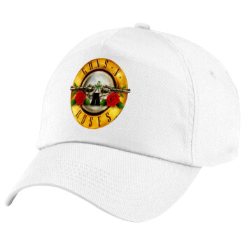 Guns N' Roses, 5-Panel Cap White, 100% Cotton (Twill), (UNISEX, ONE SIZE)