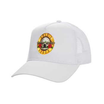 Guns N' Roses, Καπέλο Ενηλίκων Structured Trucker, με Δίχτυ, ΛΕΥΚΟ (100% ΒΑΜΒΑΚΕΡΟ, ΕΝΗΛΙΚΩΝ, UNISEX, ONE SIZE)