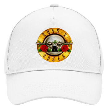 Guns N' Roses, Καπέλο Ενηλίκων Baseball, Drill, Λευκό (100% ΒΑΜΒΑΚΕΡΟ, ΕΝΗΛΙΚΩΝ, UNISEX, ONE SIZE)