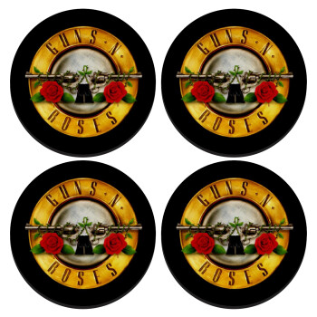 Guns N' Roses, ΣΕΤ 4 Σουβέρ ξύλινα στρογγυλά (9cm)