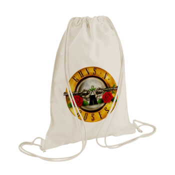 Guns N' Roses, Backpack bag GYMBAG natural (28x40cm)