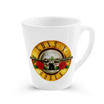 Guns N' Roses, Κούπα κωνική Latte Λευκή, κεραμική, 300ml