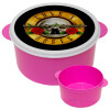 343Guns N' Roses, ΡΟΖ παιδικό δοχείο φαγητού (lunchbox) πλαστικό (BPA-FREE) Lunch Βox M16 x Π16 x Υ8cm