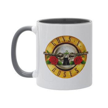 Guns N' Roses, Κούπα χρωματιστή γκρι, κεραμική, 330ml