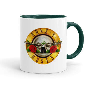 Guns N' Roses, Κούπα χρωματιστή πράσινη, κεραμική, 330ml