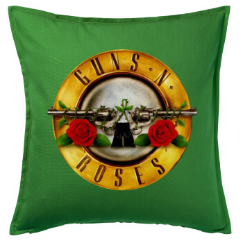 Guns N' Roses, Μαξιλάρι καναπέ Πράσινο 100% βαμβάκι, περιέχεται το γέμισμα (50x50cm)