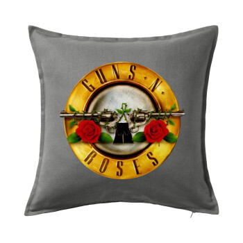 Guns N' Roses, Μαξιλάρι καναπέ Γκρι 100% βαμβάκι, περιέχεται το γέμισμα (50x50cm)