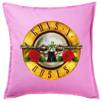 Guns N' Roses, Μαξιλάρι καναπέ ΡΟΖ 100% βαμβάκι, περιέχεται το γέμισμα (50x50cm)