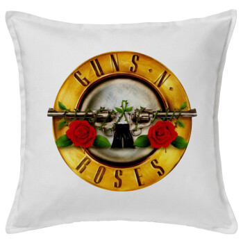 Guns N' Roses, Sofa cushion White 50x50cm includes filling