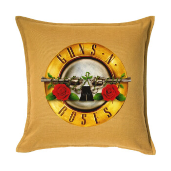 Guns N' Roses, Μαξιλάρι καναπέ Κίτρινο 100% βαμβάκι, περιέχεται το γέμισμα (50x50cm)