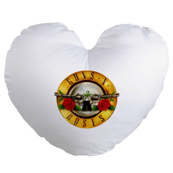 Guns N' Roses, Μαξιλάρι καναπέ καρδιά 40x40cm περιέχεται το  γέμισμα