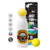 Tennis ball Metal mug thermos White, double wall, 550ml