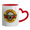 Mug heart red handle, ceramic, 330ml