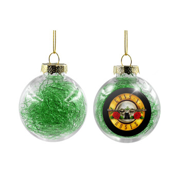 Guns N' Roses, Χριστουγεννιάτικη μπάλα δένδρου διάφανη με πράσινο γέμισμα 8cm