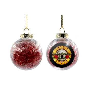 Guns N' Roses, Χριστουγεννιάτικη μπάλα δένδρου διάφανη με κόκκινο γέμισμα 8cm