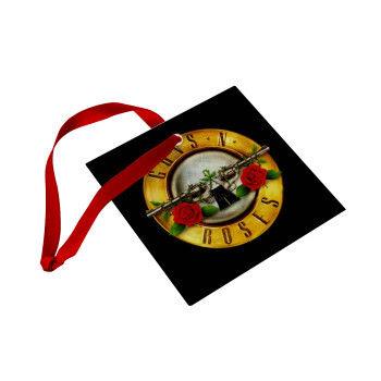 Guns N' Roses, Χριστουγεννιάτικο στολίδι γυάλινο τετράγωνο 9x9cm