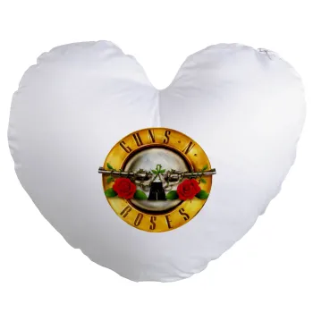Guns N' Roses, Μαξιλάρι καναπέ καρδιά 40x40cm περιέχεται το  γέμισμα