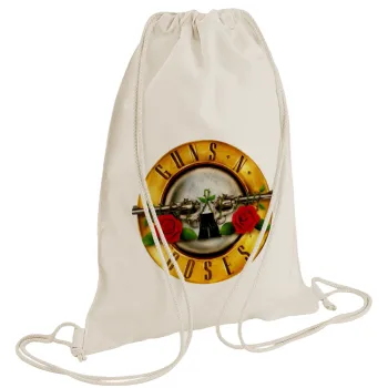 Guns N' Roses, Backpack bag GYMBAG natural (28x40cm)