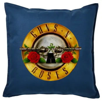 Guns N' Roses, Μαξιλάρι καναπέ Μπλε 100% βαμβάκι, περιέχεται το γέμισμα (50x50cm)