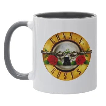 Guns N' Roses, Κούπα χρωματιστή γκρι, κεραμική, 330ml