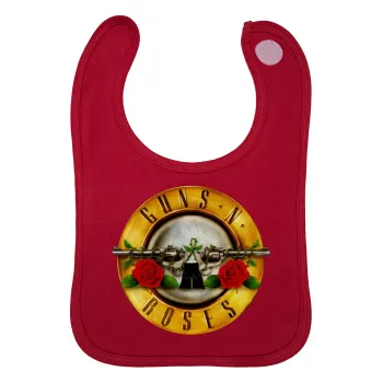 Guns N' Roses, Σαλιάρα με Σκρατς Κόκκινη 100% Organic Cotton (0-18 months)