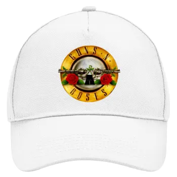 Guns N' Roses, Καπέλο Ενηλίκων Baseball, Drill, Λευκό (100% ΒΑΜΒΑΚΕΡΟ, ΕΝΗΛΙΚΩΝ, UNISEX, ONE SIZE)