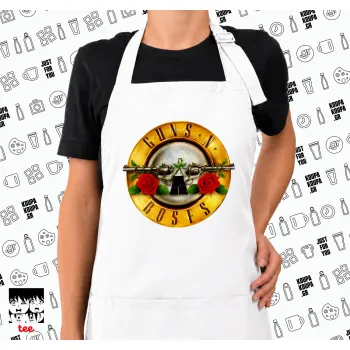 Guns N' Roses, Ποδιά μακριά Σεφ ολόσωμη με τσέπες white (ΕΝΗΛΙΚΩΝ)