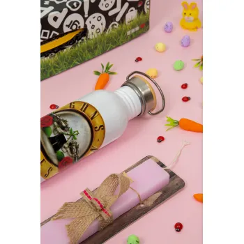 Guns N' Roses, Πασχαλινή Λαμπάδα με παγούρι μεταλλικό (620ml, stainless steel) & κερί αρωματικό πλακέ (30cm) (ΡΟΖ)