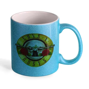 Guns N' Roses, Κούπα Σιέλ Glitter που γυαλίζει, κεραμική, 330ml