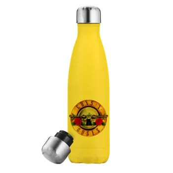 Guns N' Roses, Yellow Stainless Steel Metallic Thermos, double-walled, 500ml