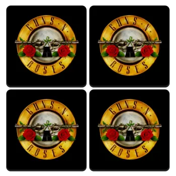 Guns N' Roses, ΣΕΤ 4 Σουβέρ ξύλινα τετράγωνα (9cm)