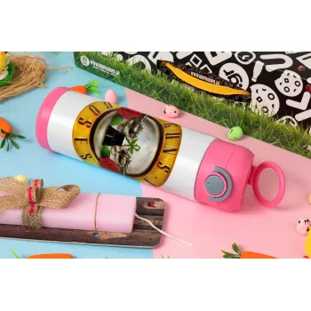 Guns N' Roses, Easter candle, Childrens hot water bottle, stainless steel, with safety straw, PINK (500ml)