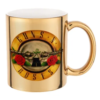Guns N' Roses, Κούπα κεραμική, χρυσή καθρέπτης, 330ml
