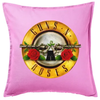 Guns N' Roses, Μαξιλάρι καναπέ ΡΟΖ 100% βαμβάκι, περιέχεται το γέμισμα (50x50cm)
