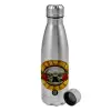 Metallic water bottle, stainless steel, 750ml