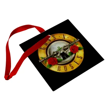 Guns N' Roses, Christmas ornament, glass square ornament 9x9cm