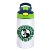 Coffee's for closers, Παιδικό παγούρι θερμό, ανοξείδωτο, με καλαμάκι ασφαλείας, πράσινο/μπλε (350ml)