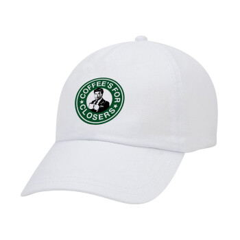 Coffee's for closers, Καπέλο Ενηλίκων Baseball Λευκό 5-φύλλο (POLYESTER, ΕΝΗΛΙΚΩΝ, UNISEX, ONE SIZE)