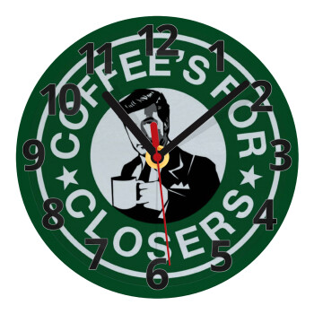 Coffee's for closers, Ρολόι τοίχου γυάλινο (20cm)