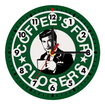 Coffee's for closers, Ρολόι τοίχου ξύλινο (20cm)