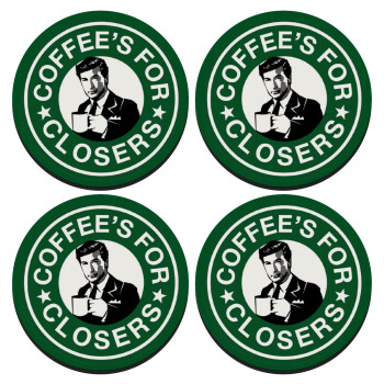 Coffee's for closers, ΣΕΤ 4 Σουβέρ ξύλινα στρογγυλά (9cm)